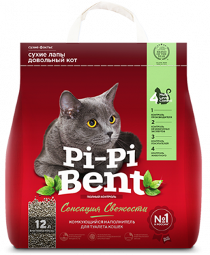 картинка ПиПи Бенд (PiPi Bent) Сенсанция свежести наполнитель комкующийся для кошек, 5 кг. от магазина Зоокалуга